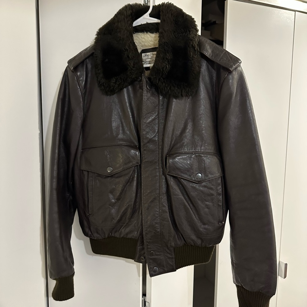 Rive Droite vintage brown leather bomber